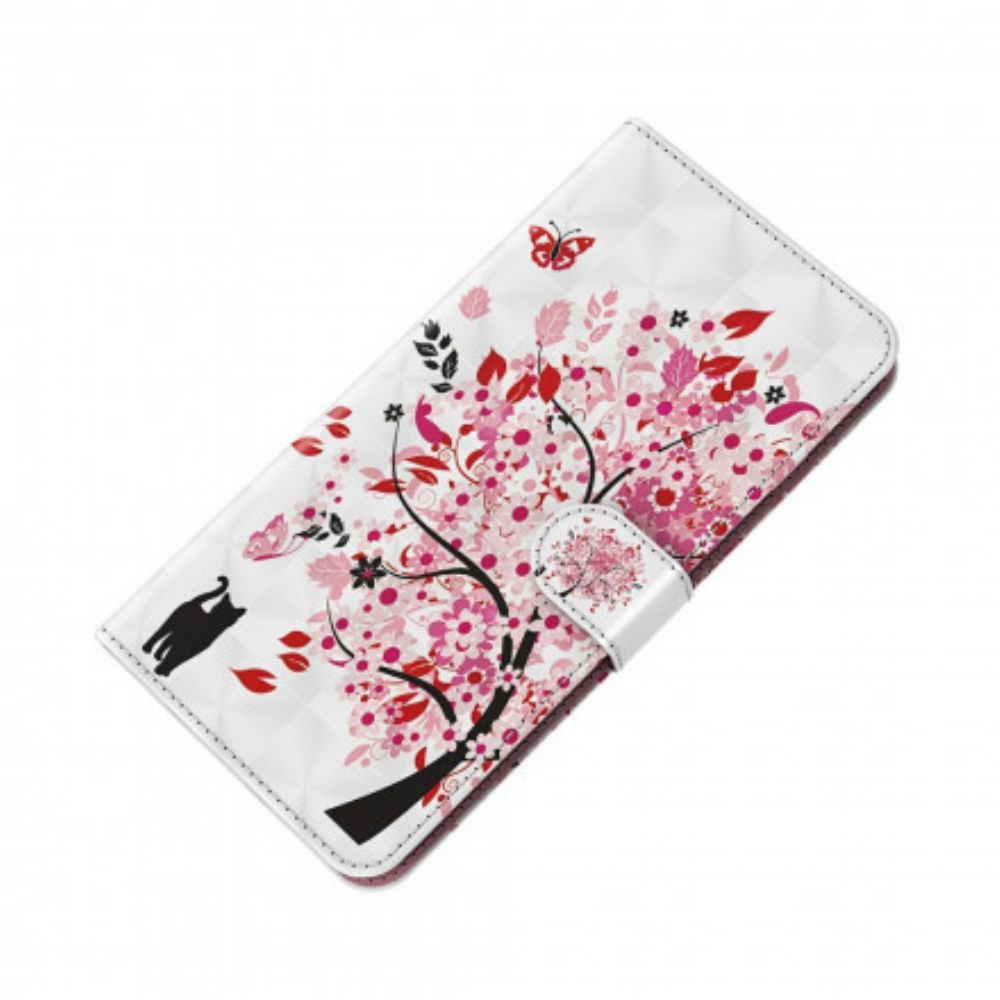 Folio-hoesje voor Xiaomi Mi 10T Lite / Redmi Note 9 Pro 5G Lichtvlek Roze Boom