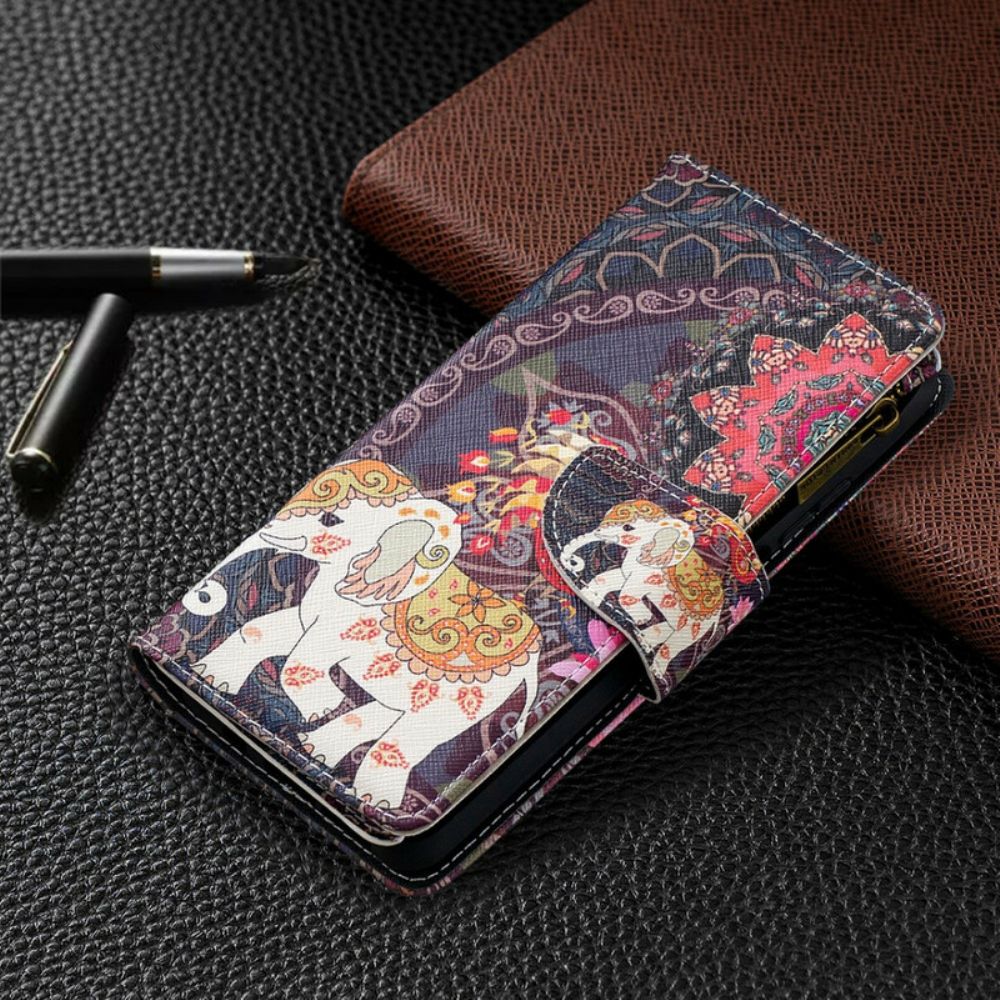 Folio-hoesje voor Xiaomi Mi 10T Lite / Redmi Note 9 Pro 5G Olifantenzak Met Rits