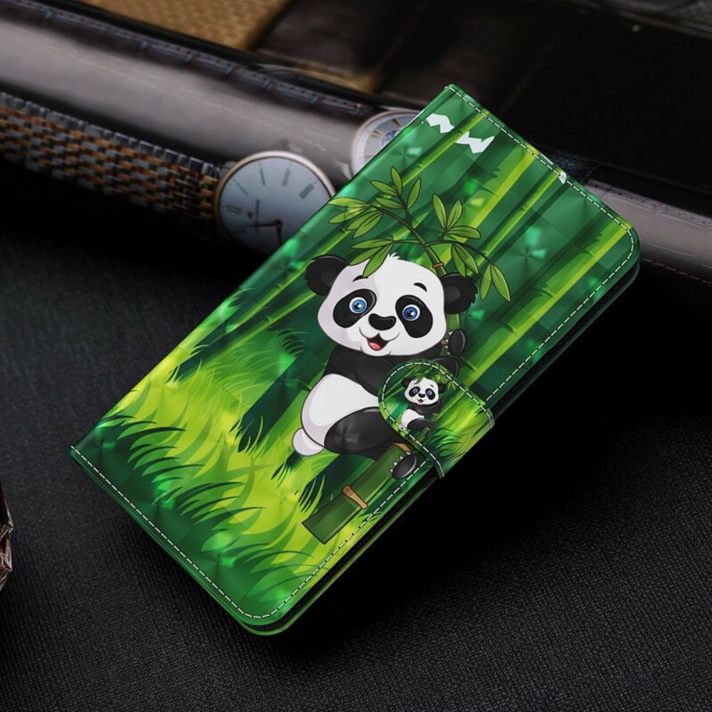 Folio-hoesje voor Xiaomi Mi 10T Lite / Redmi Note 9 Pro 5G Panda En Bamboe