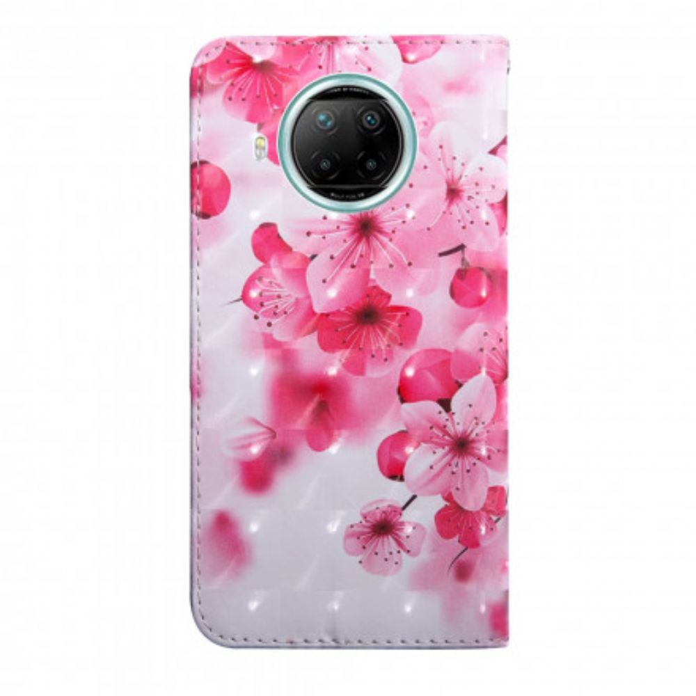 Folio-hoesje voor Xiaomi Mi 10T Lite / Redmi Note 9 Pro 5G Roze Bloemen