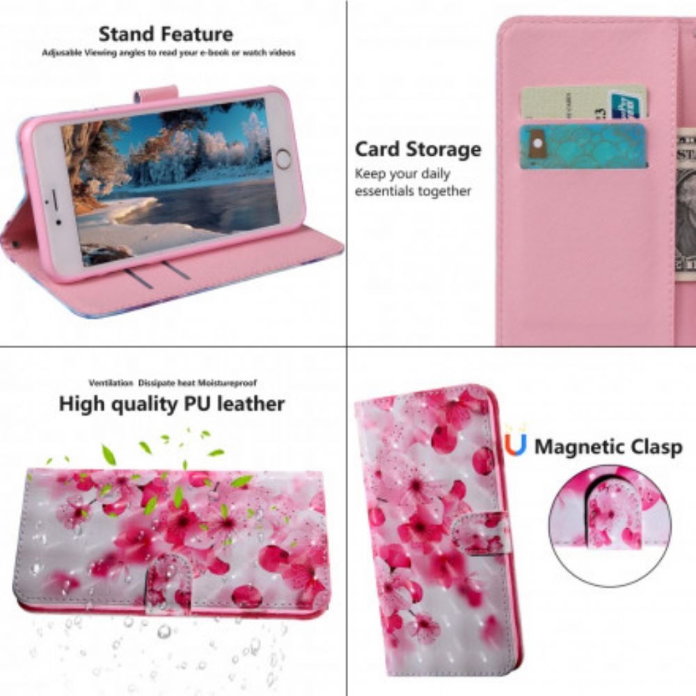 Folio-hoesje voor Xiaomi Mi 10T Lite / Redmi Note 9 Pro 5G Roze Bloemen