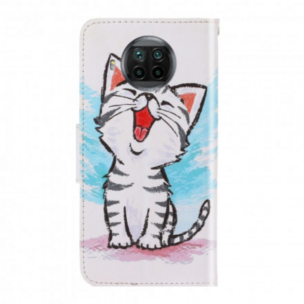 Leren Hoesje voor Xiaomi Mi 10T Lite / Redmi Note 9 Pro 5G Met Ketting Thong Kleur Kitten