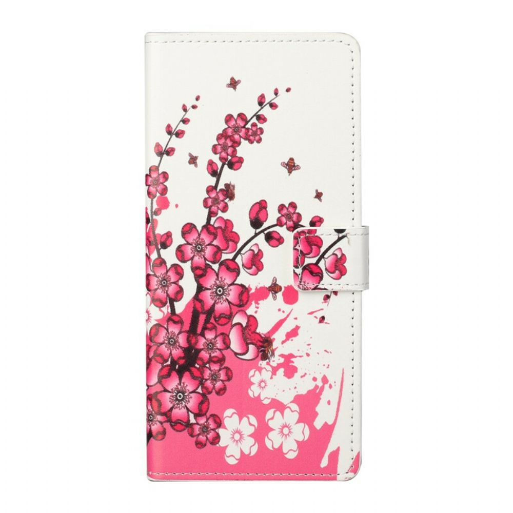 Leren Hoesje voor Xiaomi Mi 10T Lite / Redmi Note 9 Pro 5G Tropische Bloemen