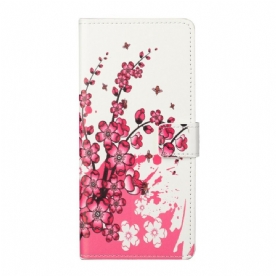 Leren Hoesje voor Xiaomi Mi 10T Lite / Redmi Note 9 Pro 5G Tropische Bloemen