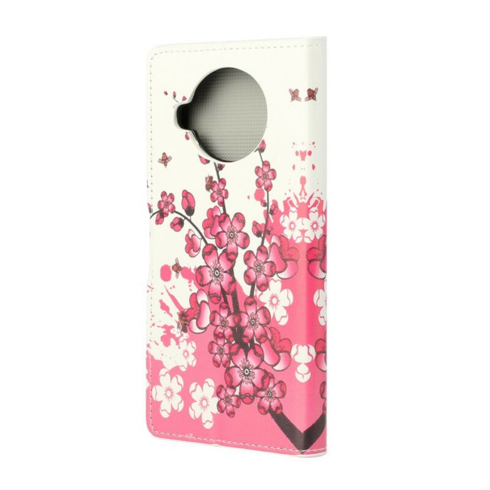 Leren Hoesje voor Xiaomi Mi 10T Lite / Redmi Note 9 Pro 5G Tropische Bloemen