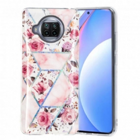 Telefoonhoesje voor Xiaomi Mi 10T Lite / Redmi Note 9 Pro 5G Marmerbloemen