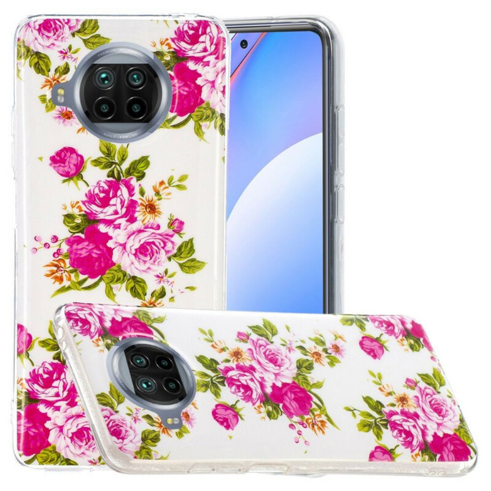 Telefoonhoesje voor Xiaomi Mi 10T Lite / Redmi Note 9 Pro 5G Neon Vrijheidsbloemen