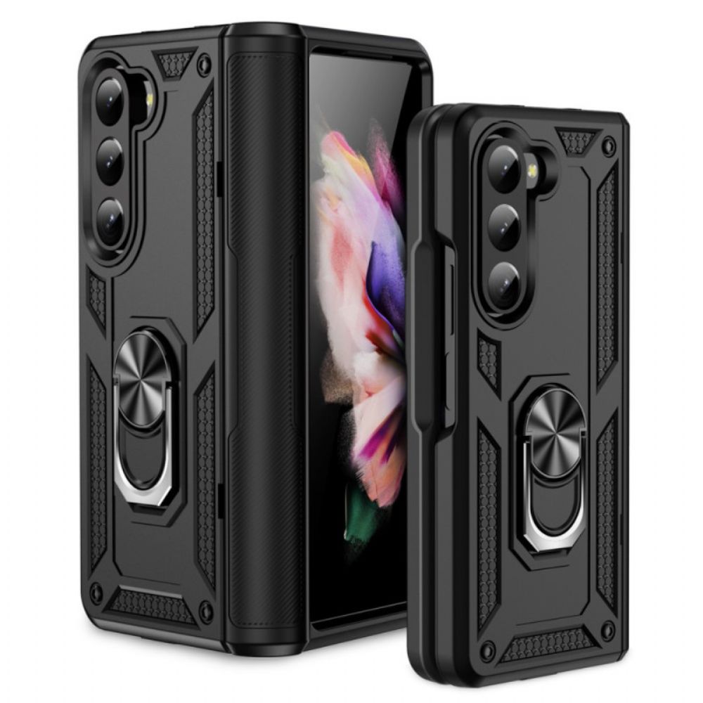 Case Hoesje Samsung Galaxy Z Fold 5 Telefoonhoesje Metalen Ring