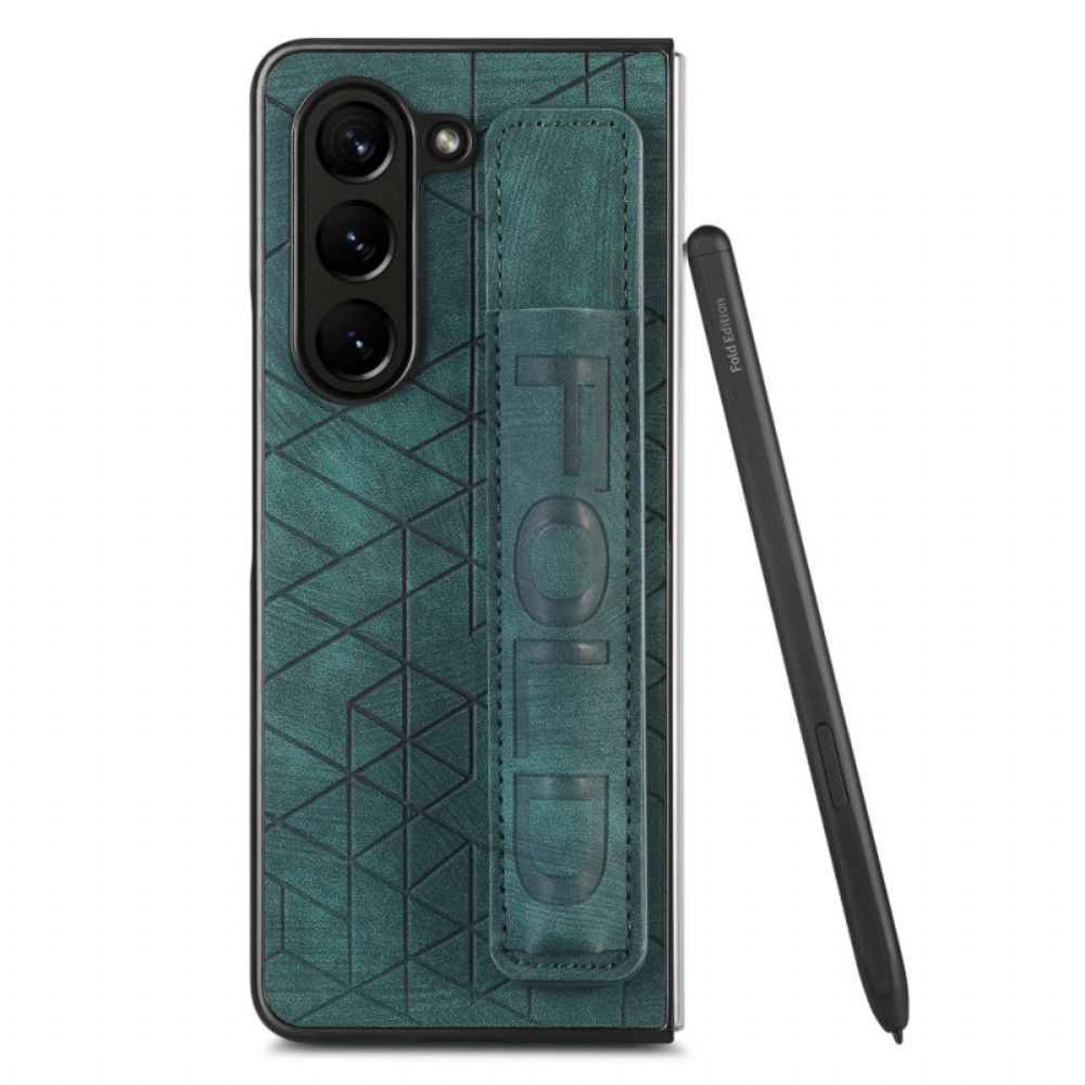 Case Hoesje Samsung Galaxy Z Fold 5 Telefoonhoesje Stylushouder Met Riem