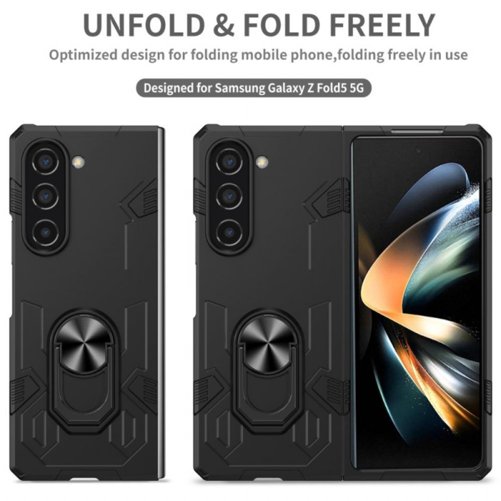 Cover Hoesje Samsung Galaxy Z Fold 5 Telefoonhoesje Defender Ring-ondersteuning