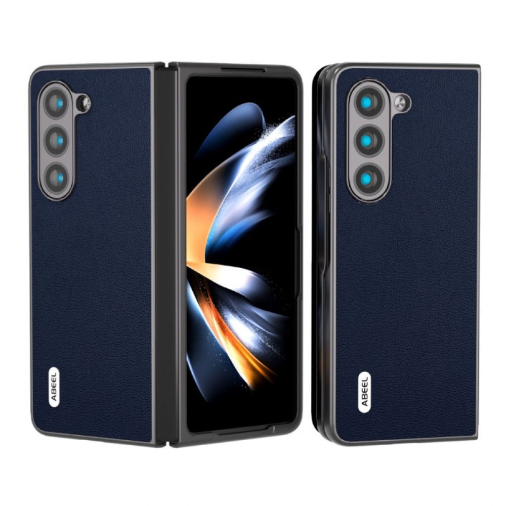 Hoesje Samsung Galaxy Z Fold 5 Echt Abeel-leer Bescherming Hoesje