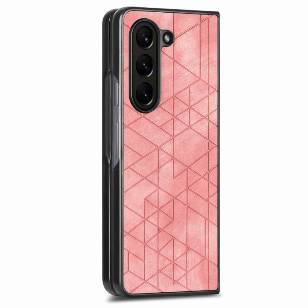 Hoesje Samsung Galaxy Z Fold 5 Geometrische Patronen Van Kunstleer