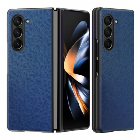 Hoesje Samsung Galaxy Z Fold 5 Leren Stijl Met Geweven Effect Bescherming Hoesje