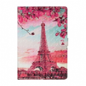 Folio-hoesje voor Samsung Galaxy Tab S8 Plus / Tab S7 Plus Bloemen Eiffeltoren