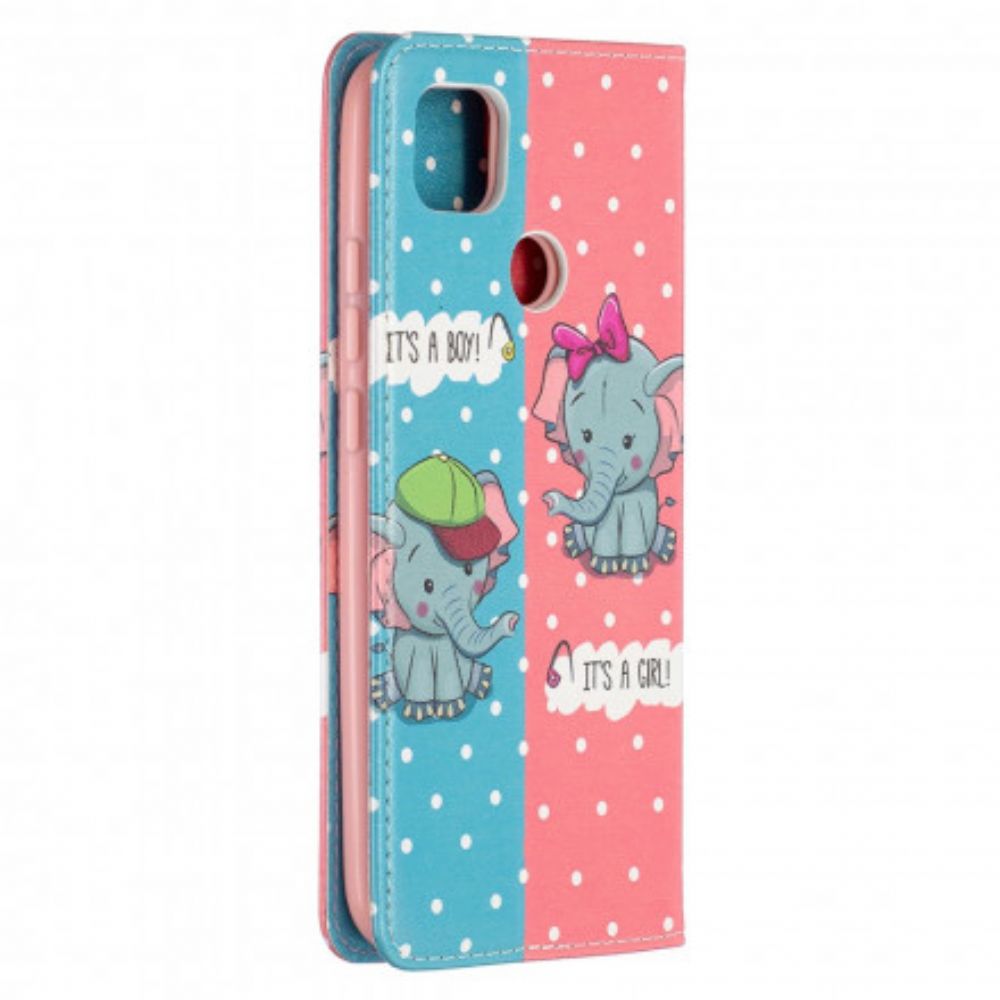 Bescherming Hoesje voor Xiaomi Redmi 9C Folio-hoesje Baby Olifanten