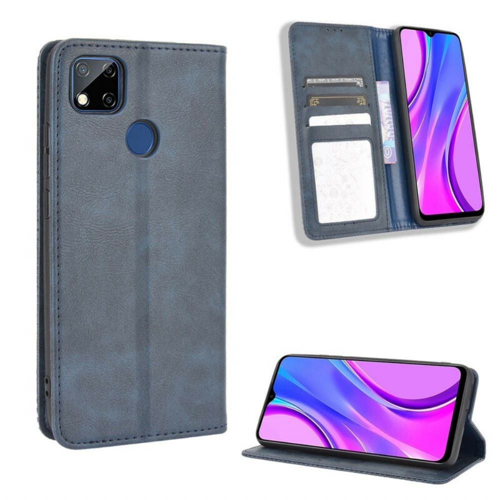 Bescherming Hoesje voor Xiaomi Redmi 9C Folio-hoesje Vintage Gestileerd Leereffect