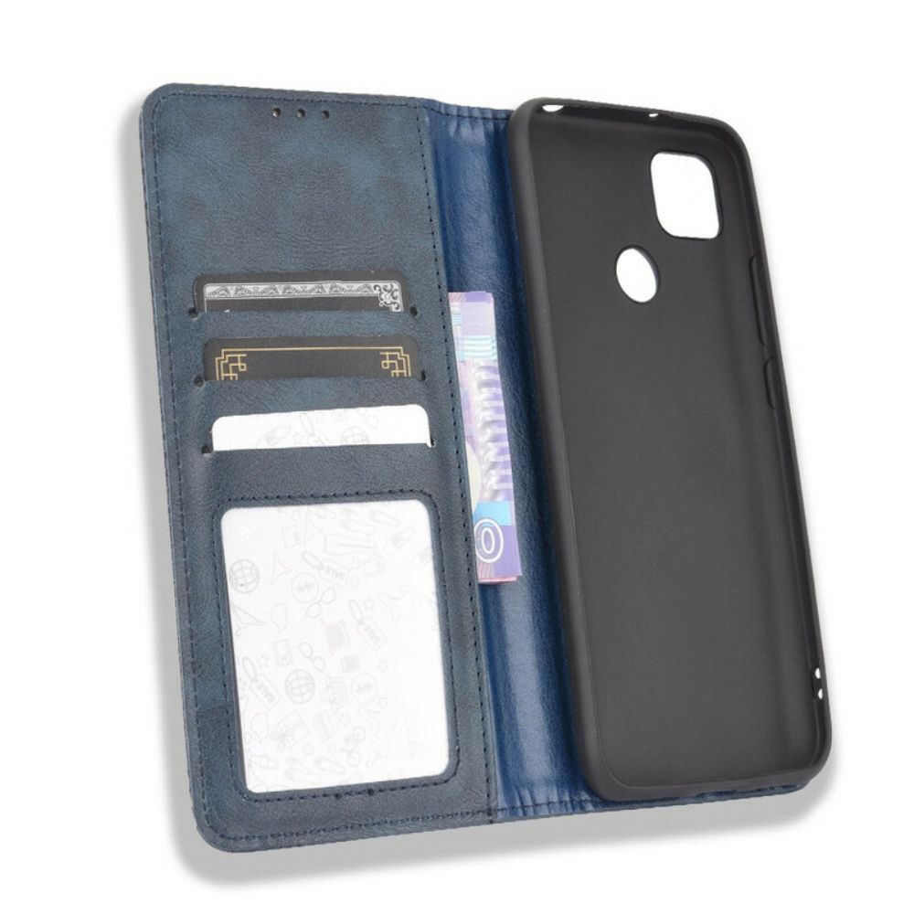 Bescherming Hoesje voor Xiaomi Redmi 9C Folio-hoesje Vintage Gestileerd Leereffect