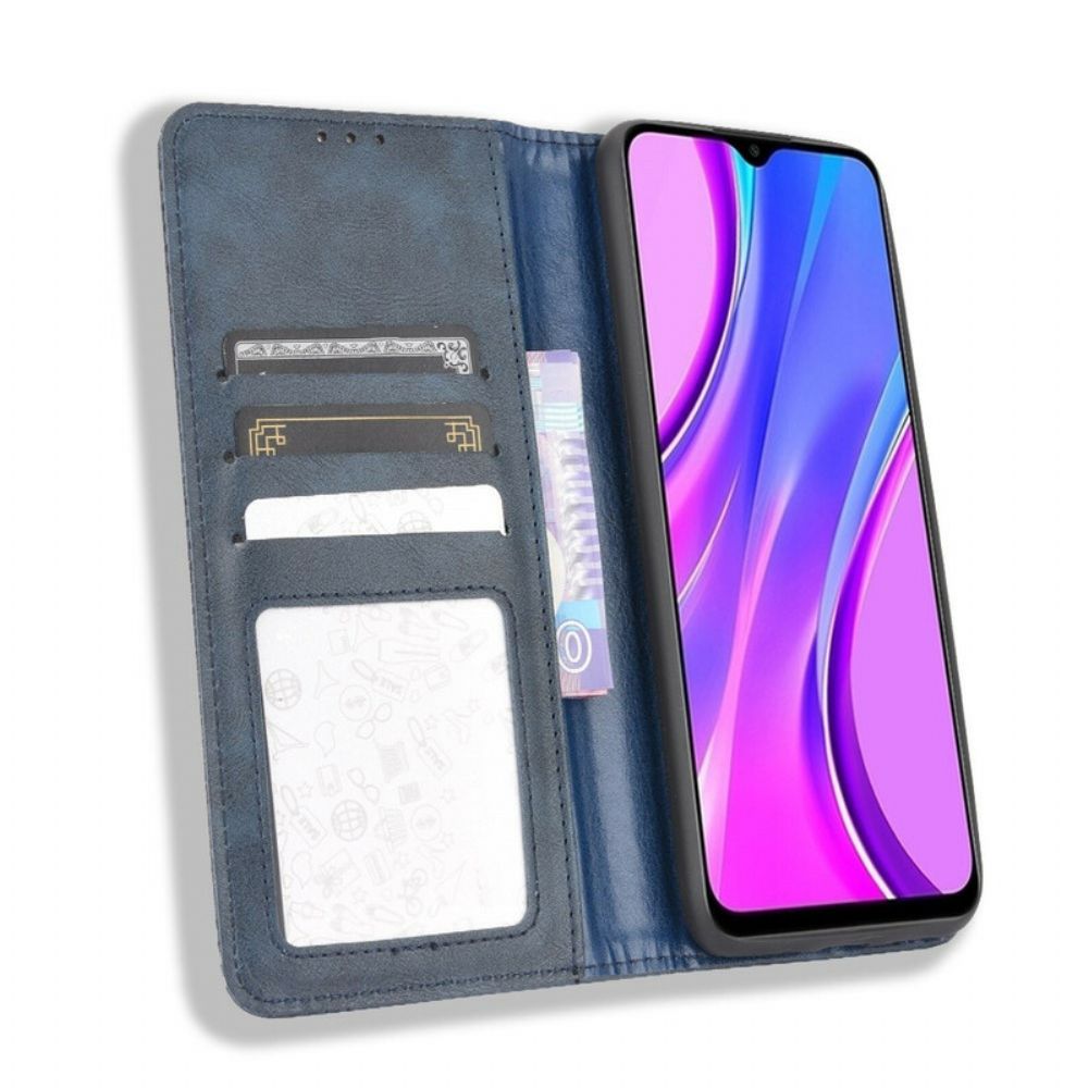 Bescherming Hoesje voor Xiaomi Redmi 9C Folio-hoesje Vintage Gestileerd Leereffect