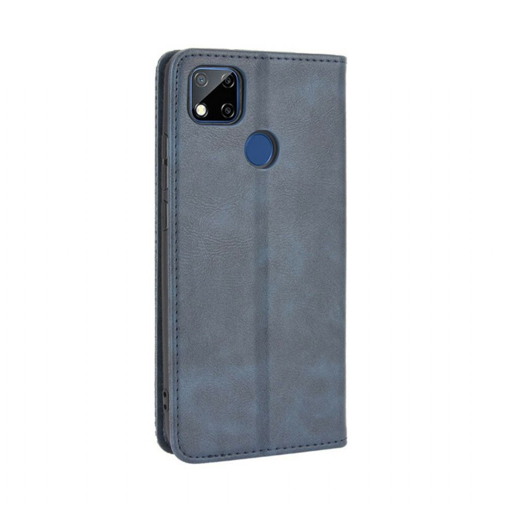 Bescherming Hoesje voor Xiaomi Redmi 9C Folio-hoesje Vintage Gestileerd Leereffect