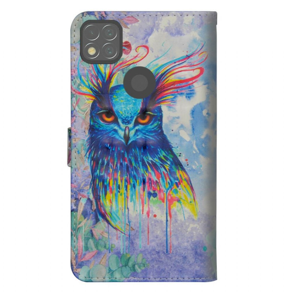 Folio-hoesje voor Xiaomi Redmi 9C Aquarel Vogel