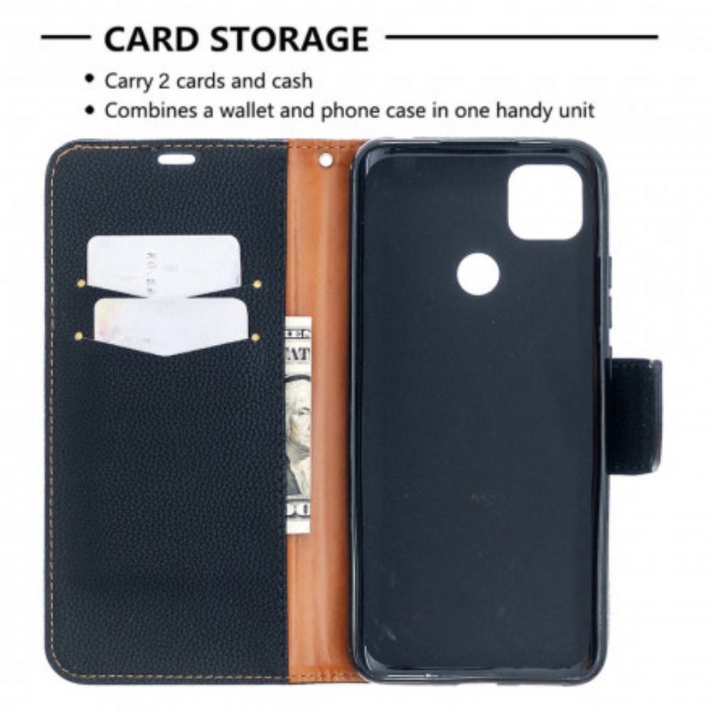 Folio-hoesje voor Xiaomi Redmi 9C Flip Case Litchi Flap Schuin