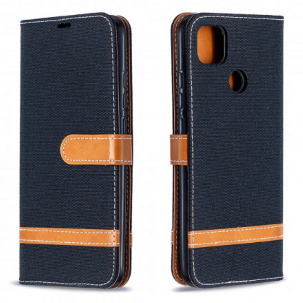 Folio-hoesje voor Xiaomi Redmi 9C Met Ketting Band Met Stof En Leereffect