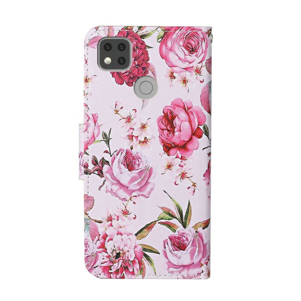 Folio-hoesje voor Xiaomi Redmi 9C Retro Vrijheidsbloemen