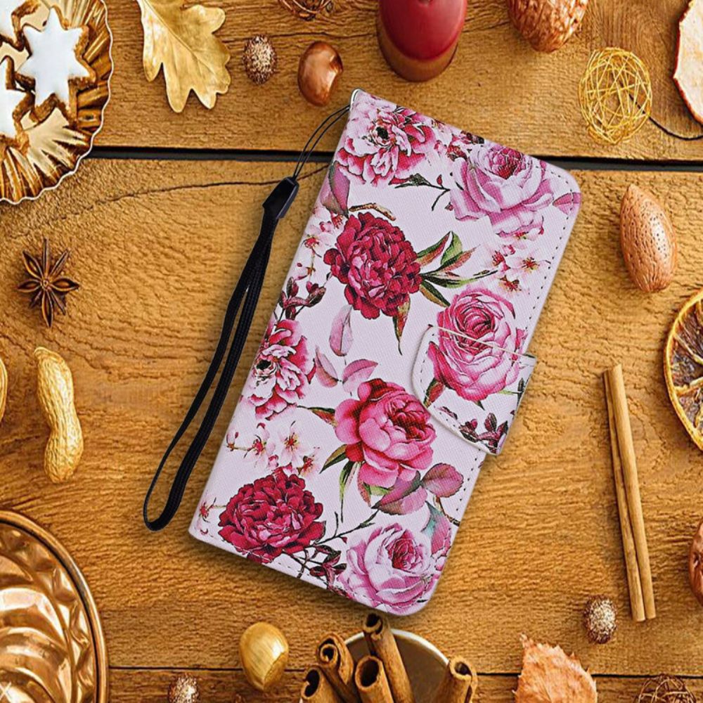 Folio-hoesje voor Xiaomi Redmi 9C Retro Vrijheidsbloemen