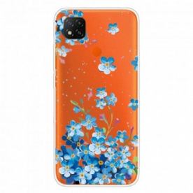 Hoesje voor Xiaomi Redmi 9C Boeket Van Blauwe Bloemen