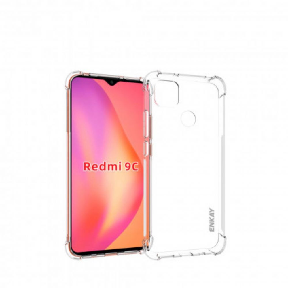 Hoesje voor Xiaomi Redmi 9C Combo En Gehard Glazen Scherm Enkay