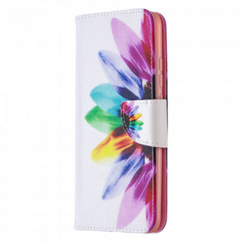 Leren Hoesje voor Xiaomi Redmi 9C Aquarel Bloem