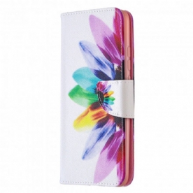 Leren Hoesje voor Xiaomi Redmi 9C Aquarel Bloem