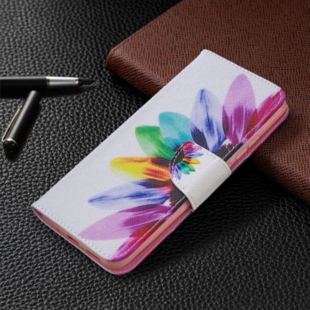 Leren Hoesje voor Xiaomi Redmi 9C Aquarel Bloem