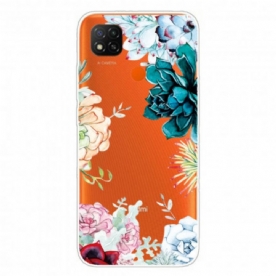 Telefoonhoesje voor Xiaomi Redmi 9C Naadloze Aquarelbloemen