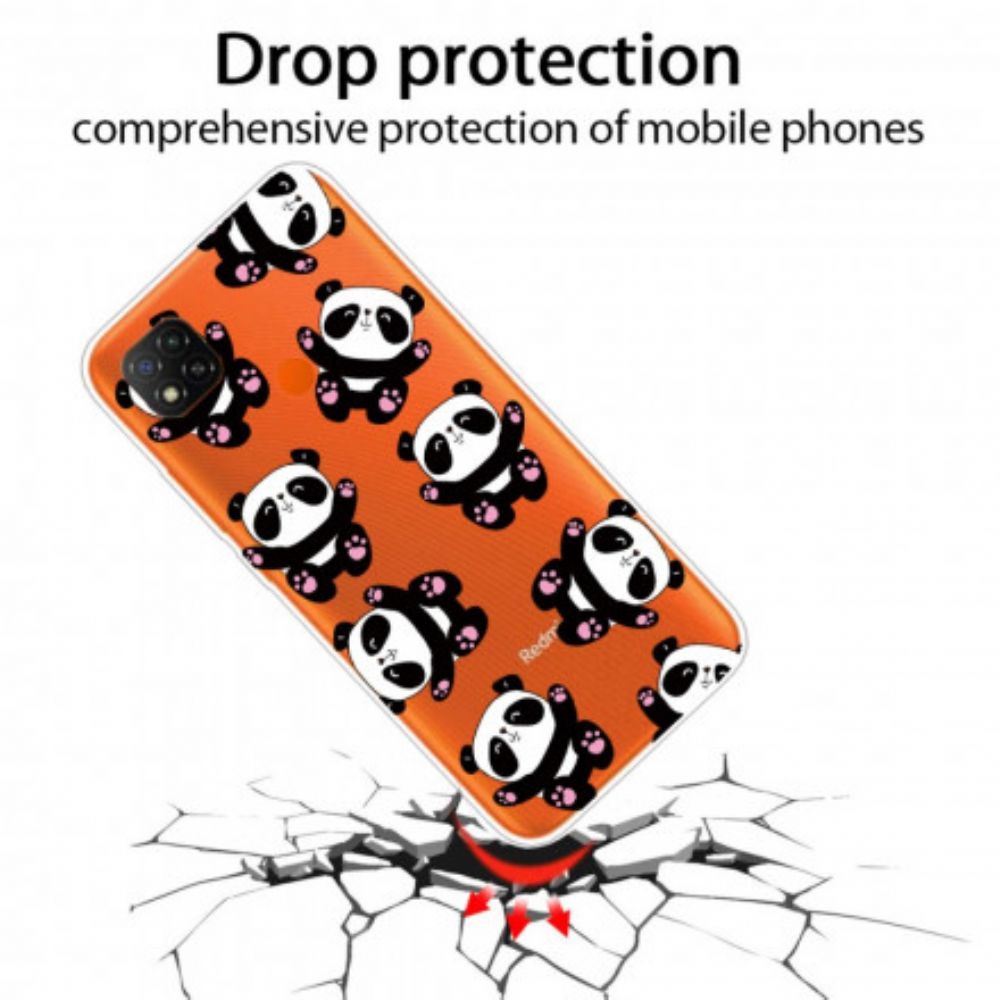 Telefoonhoesje voor Xiaomi Redmi 9C Top Panda's Leuk