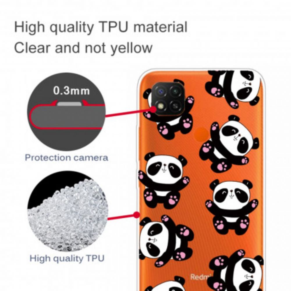 Telefoonhoesje voor Xiaomi Redmi 9C Top Panda's Leuk