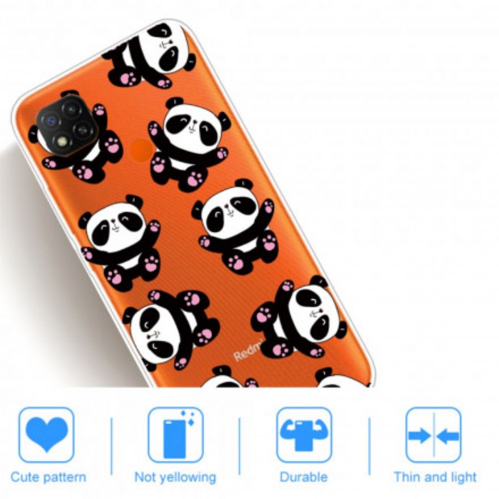 Telefoonhoesje voor Xiaomi Redmi 9C Top Panda's Leuk