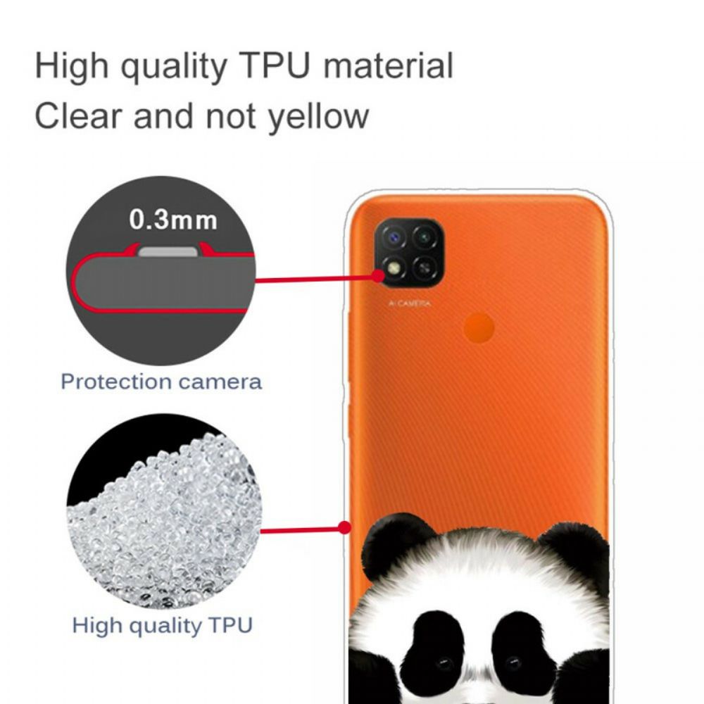 Telefoonhoesje voor Xiaomi Redmi 9C Transparante Panda