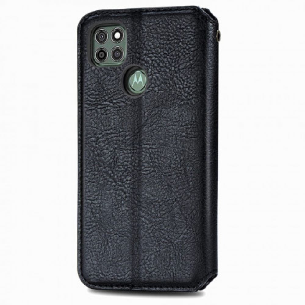 Bescherming Hoesje voor Moto G9 Power Folio-hoesje Diamant Textuur Leereffect