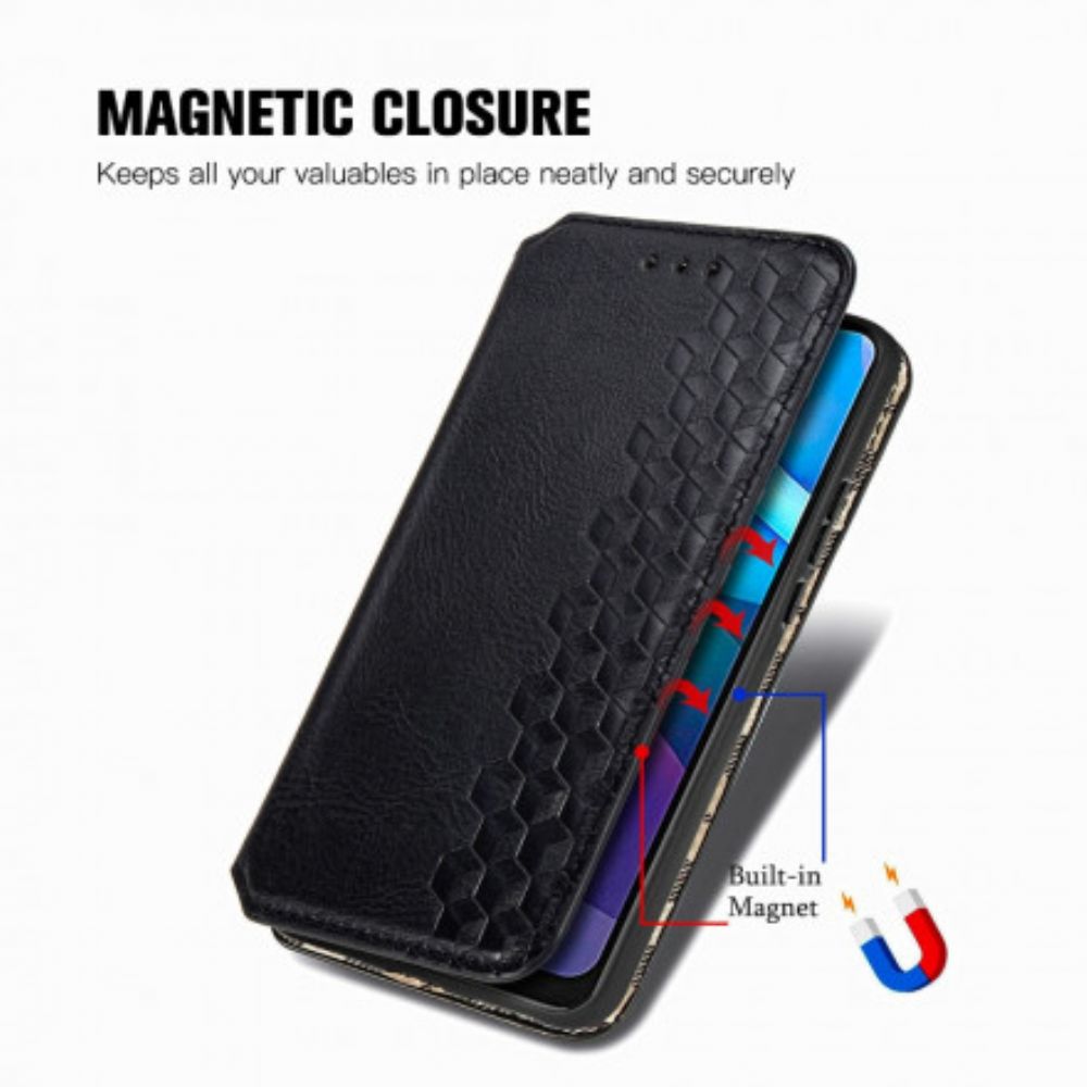 Bescherming Hoesje voor Moto G9 Power Folio-hoesje Diamant Textuur Leereffect