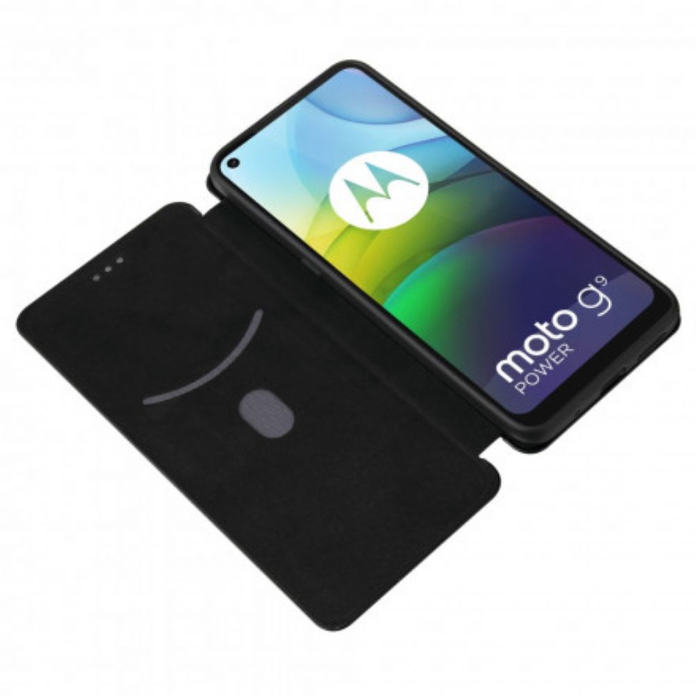 Bescherming Hoesje voor Moto G9 Power Folio-hoesje Siliconen Koolstof