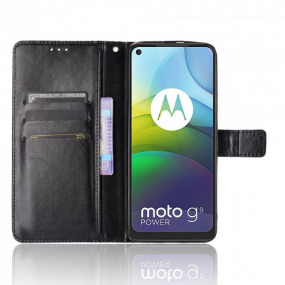 Folio-hoesje voor Moto G9 Power Flitsachtig Kunstleer