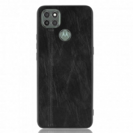 Telefoonhoesje voor Moto G9 Power Naad Leereffect