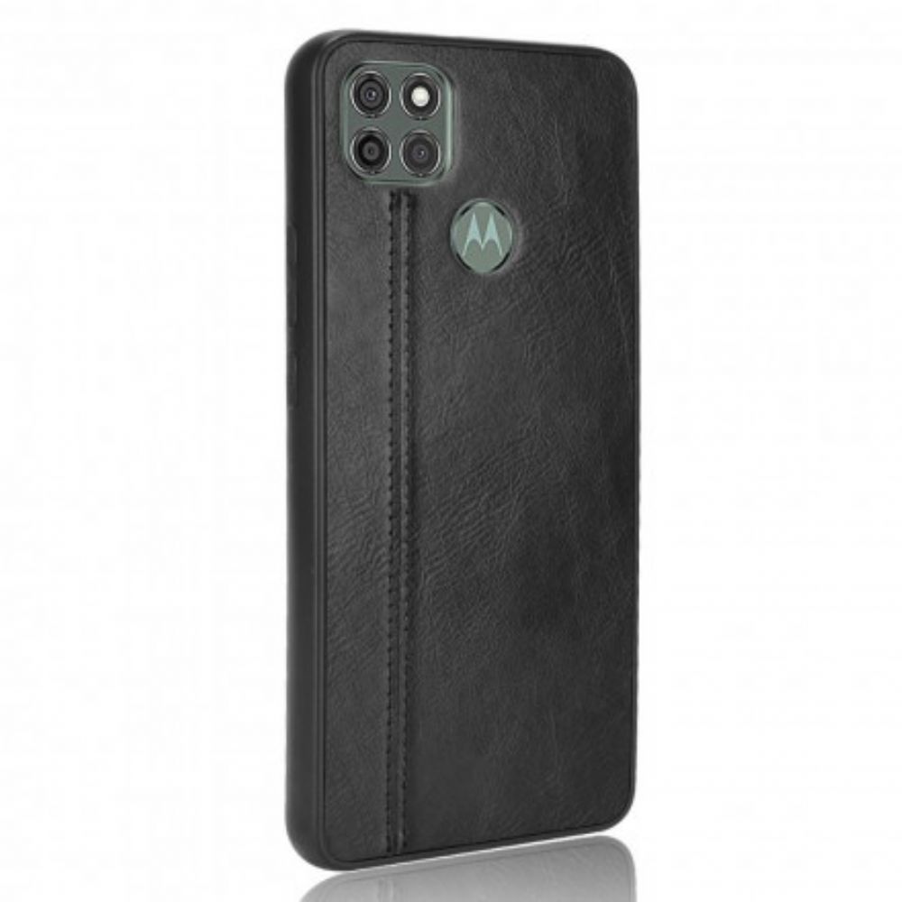 Telefoonhoesje voor Moto G9 Power Naad Leereffect