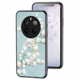 Case Hoesje Realme 12 Pro / 12 Pro Plus Telefoonhoesje Bloemenringhouder Van Gehard Glas