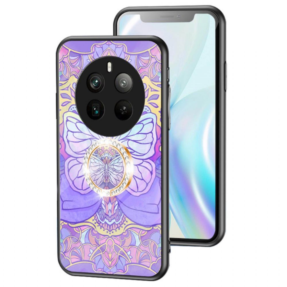 Cover Hoesje Realme 12 Pro / 12 Pro Plus Telefoonhoesje Vlinderserie Met Ringondersteuning Van Gehard Glas