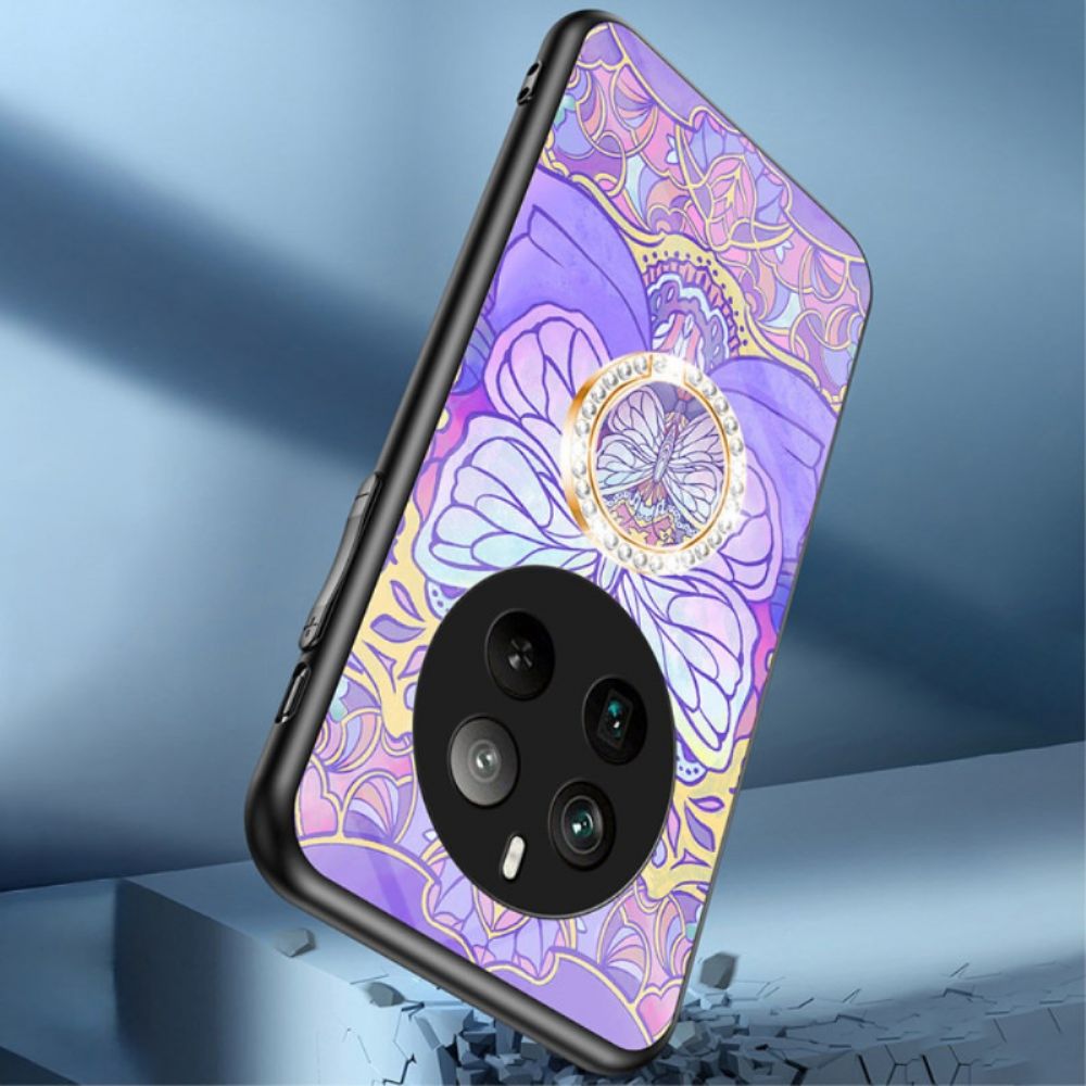 Cover Hoesje Realme 12 Pro / 12 Pro Plus Telefoonhoesje Vlinderserie Met Ringondersteuning Van Gehard Glas