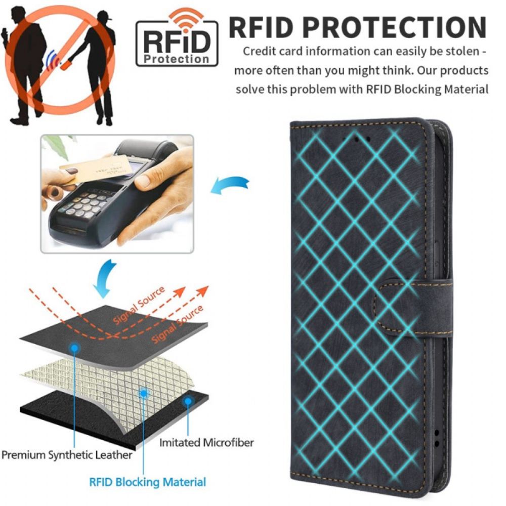 Flip Case Leren Realme 12 Pro / 12 Pro Plus Met Rfid-blokkering En Draagkoord