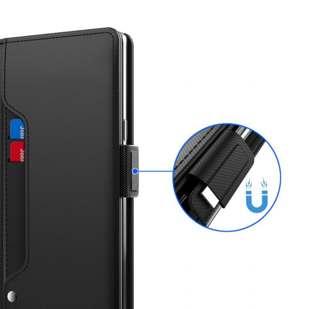 Flip Case Leren Realme 12 Pro / 12 Pro Plus Spiegel- En Voorkaarthouder