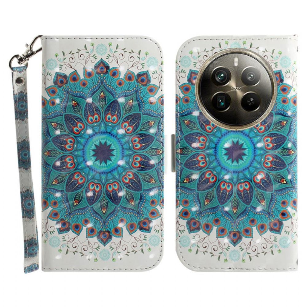 Folio-hoesje Realme 12 Pro / 12 Pro Plus Groene Mandala Met Bandje